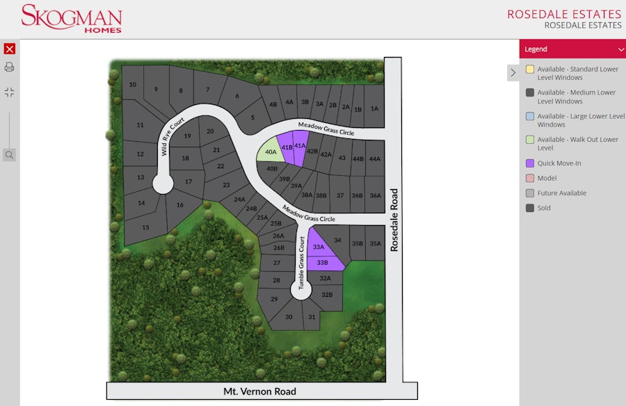 Site Plan for Rosedale Estates