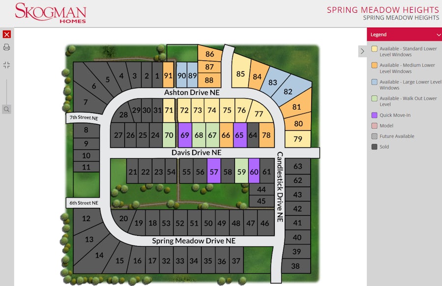 Site Plan for Spring Meadow Heights (Mt. Vernon)