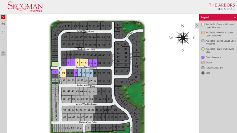 Site Plan for The Arbors
